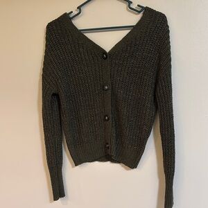 Moon & Madison Olive Button-Up Cardigan
